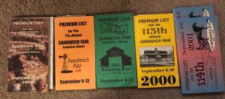 Sandwich Fair Premium list books 1997 - 2016,  Dekalb County IL 2