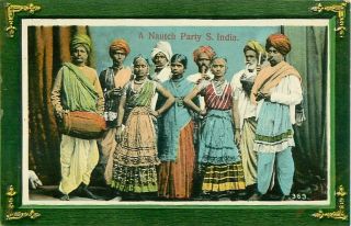 Pc India Indian Nautch Dancing Party Asia Ethnic / Social History C1912
