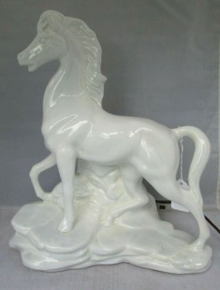 White Stallion Horse Tv Lamp Vintage Mid Century Modern Maddux Of California
