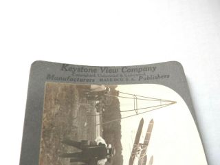 Antique The Wright Airplane In Flight Real Photo Stereoview Card - Keystone 4