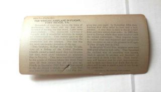 Antique The Wright Airplane In Flight Real Photo Stereoview Card - Keystone 6