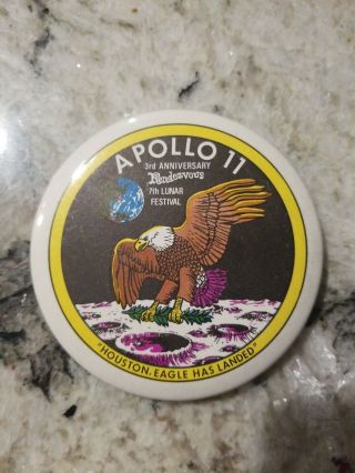 Rockwell International Nasa Pin Apollo 11 Eagle Landing On Moon Lapel Pin