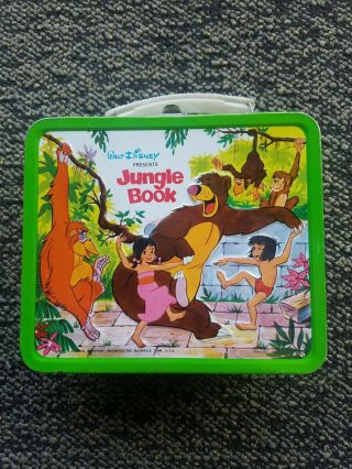 Vintage 1966 Walt Disney Jungle Book Metal Lunchbox With Thermos