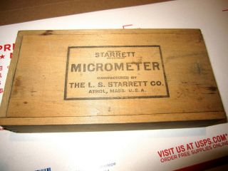 Vintage L.  S.  Starrett Co.  No.  436 Machinist 1 " - 2 " Micrometer Box Good Cond.