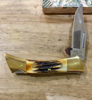 Case Xx 5197l Ss 1998 Shark Tooth Stag Lockback Knife