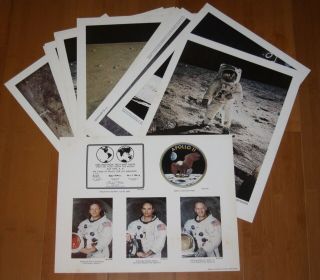 Vintage 1969 Apollo 11 Moon Landing Nasa Issued 11x14 Photo Set Of 12