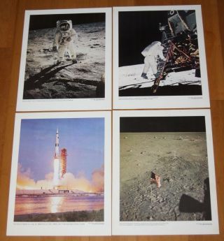Vintage 1969 Apollo 11 Moon Landing NASA Issued 11x14 Photo Set Of 12 2