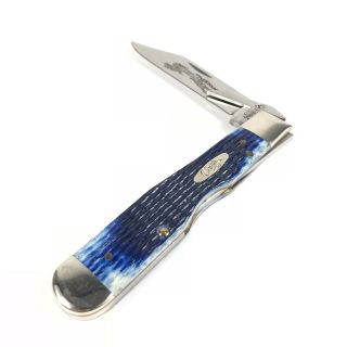 Case Xx Usa Cheetah 6111 1/2 L Ss Blue Jigged Stag Lockback Pocket Knife