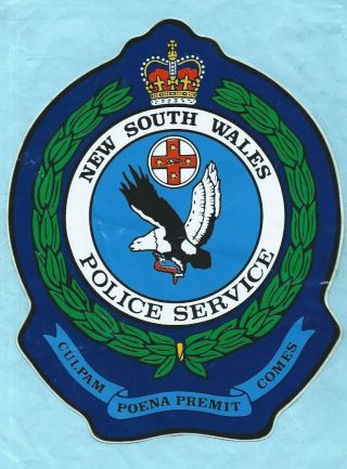 (extremely Rare) South Wales Police Service Decal (approx.  180 X 230mm)