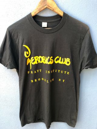 Vintage Pratt Institute Brooklyn Ny Aerobics Club Screen Stars Shirt Size Medium