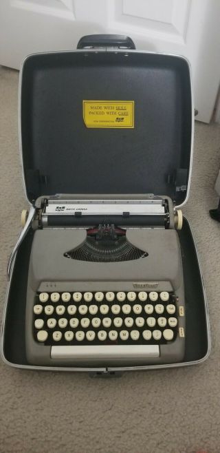 Vintage Smith Corona Sterling Typewriter With Case -