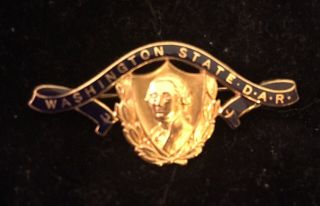 Washington State Dar Gold Filled Pin Daughters Of The American Revolution