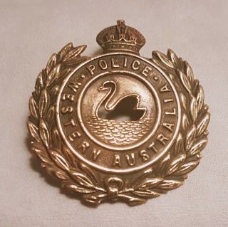 Obsolete Brass Western Australia Police Badge Rare Obsolete