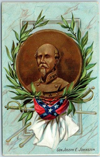 1910s Civil War Postcard " General Joseph E.  Johnston " Tuck 