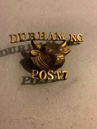 Vintage American Legion Lapel Hat Pin Post 7 Durham Nc Custom Made Gold Look