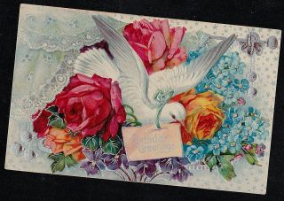 Vintage Antique Postcard Birthday Greetings 1910