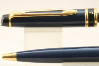 Vintage Waterman Expert Mki Dark Blue Ballpoint Pen With Gold Trim