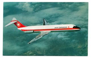 Air Canada Douglas Dc - 9 Aircraft Advertising Postcard