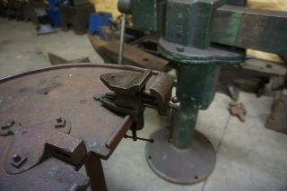 Vintage " Bench Vise " W Anvil Keyword Blacksmith Forge Iron Hammer Craft Artisan