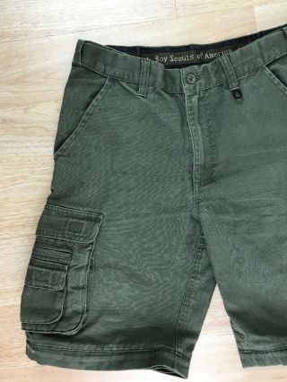 Boys Scouts of America Youth Size 12 Green Polyester Blend Cargo Shorts 2