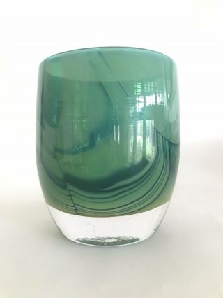 Gorgeous Rare Glassybaby Gratitude 3 No Longer Green Glass Candle Votive