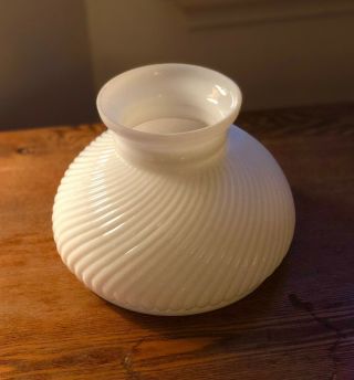 Vintage White Milk Glass Swirl Lamp Shade - - 7 " Fitter