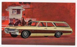 1967 Chevrolet Caprice Custom Wagon Gm Usa Advertising Postcard