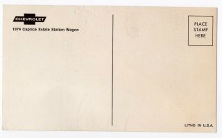 1974 CHEVROLET Caprice Estate Wagon GM USA Advertising Postcard 2