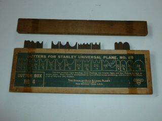 Vtg Box 4 Cutters For Stanley Universal Plane No.  55 W/ Stanley Sw Heart Logo