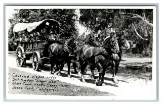 Real Photo Rppc Of Covered Wagon Rides,  Knott 