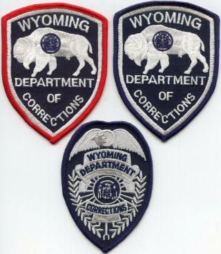 Wyoming Wy State Doc Department Of Corrections 3 Patches Sheriff Police Patch