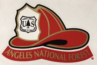 2 Angeles National Forest Service Fire Helmet Sticker Decals