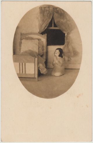 Antique Postcard / Girl Praying Figure / Japanese / C.  1930s
