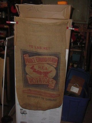 Vintage Burlap Bag Sack 100 Lbs Cabin Cottage Decor Prince Edward Island Canada