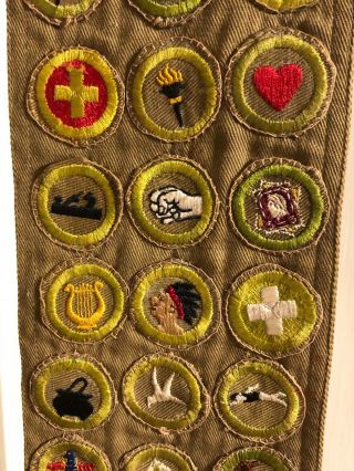 1940s Boy Scout Uniform sash With 37 Merit Badge Patches Type C&D (Sand Twill) 3