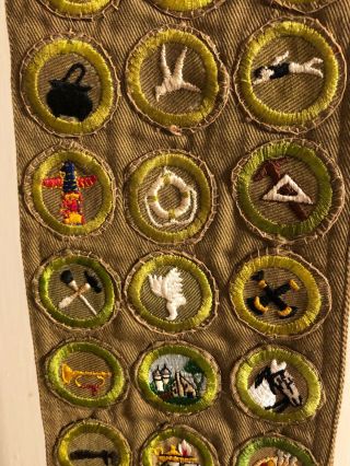 1940s Boy Scout Uniform sash With 37 Merit Badge Patches Type C&D (Sand Twill) 4