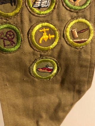 1940s Boy Scout Uniform sash With 37 Merit Badge Patches Type C&D (Sand Twill) 7