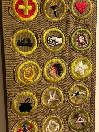 1940s Boy Scout Uniform sash With 37 Merit Badge Patches Type C&D (Sand Twill) 8