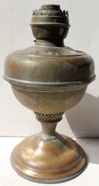 Vintage Kerosene Brass Lamp Germany Made Chimne For R Ditmar Favorit Lampe