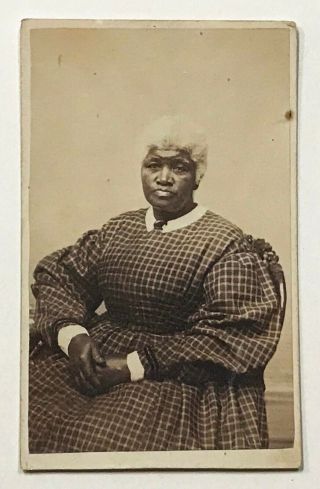 Cdv Afro - American Woman.  Civil War Period.  H.  J.  Reed,  Photographer.  Worcester Ma