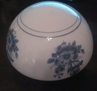 Vintage Style Blue White Floral Milk Glass Globe Light Cover