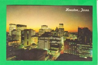 Postcard Sunset In The Six Largest City In The Nation Houston Vintage 7249