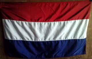 Giant Vintage Not Plastic 3x4 Us Navy Netherlands Rayon Flag Usa Valley Forge