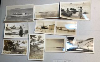 10 Vintage B&w Photos Of Ship & Boat Scenes In 1930s Hawaii.  With One Negative