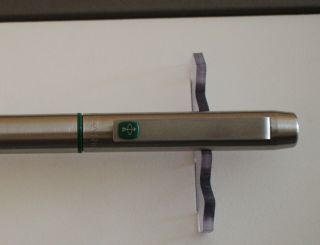 Vintage Parker 25 Silver Steel And Green Trim Fountain Pen