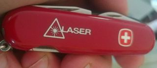 Wenger " Laser " Swiss Army Knife Logo & Scales Laser Needs Battery\work