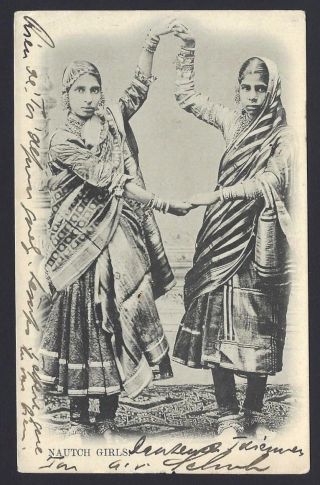 India Nautch Girls Postcard 1909 To France