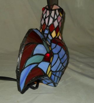 Tiffany Style Stained Glass Multi Color Rooster Lamp 5