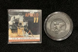 30th & 40th Anniversary Apollo 11 Flown Metal Commemorative Medallions