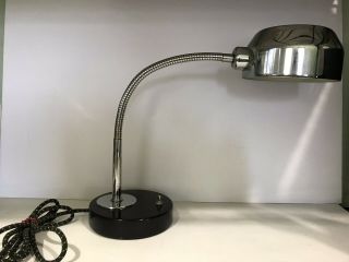 Vintage Goose Neck Desk Lamp Light Industrial - Rare Chrome Finish